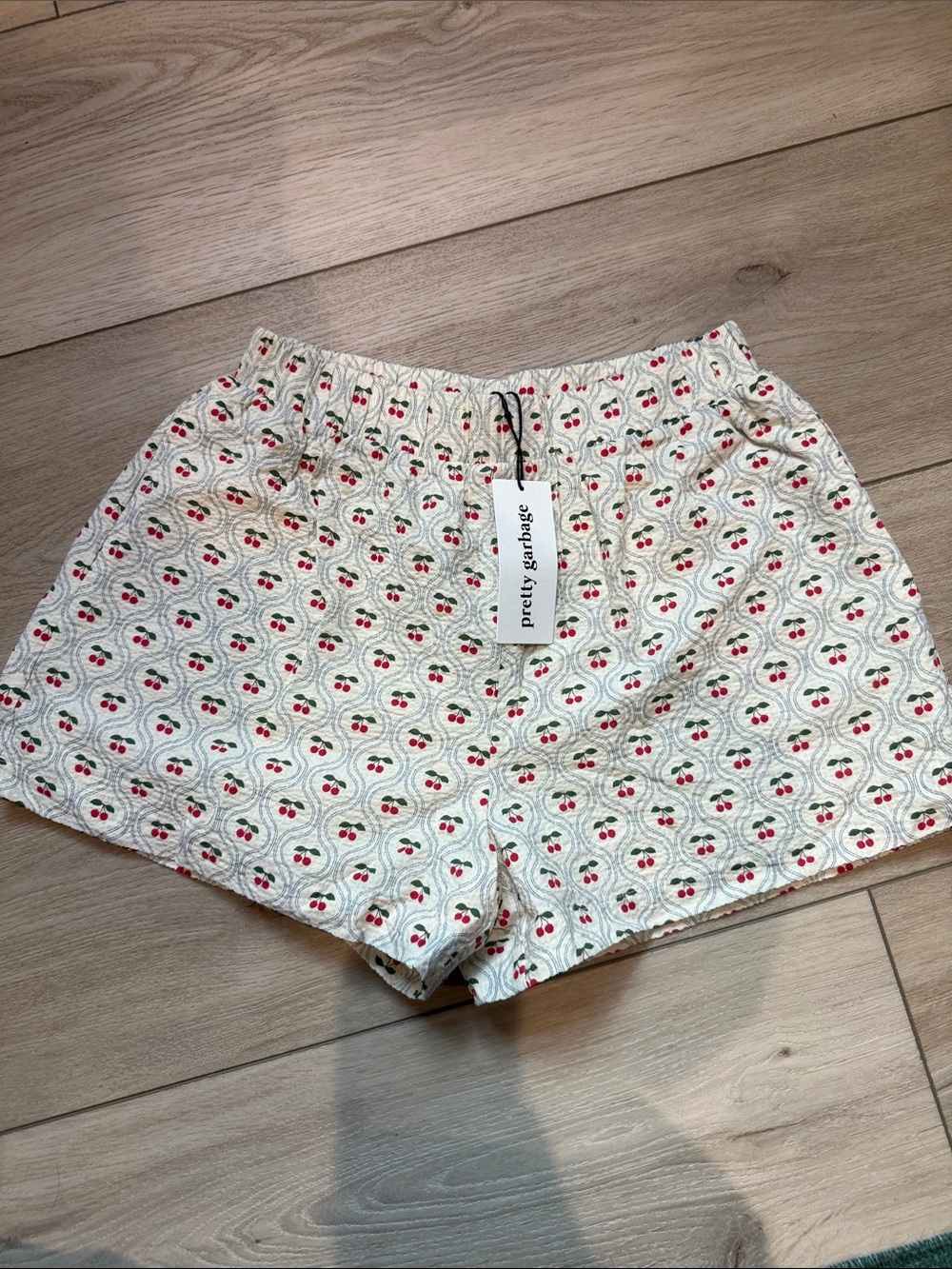 NWT Cherry-Print White Women's BOXER Shorts